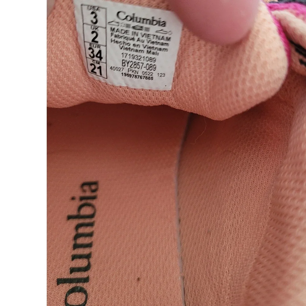 Columbia Youth Redmond Waterproof Hiking Shoes Charcoal Pink Size 3Y #6